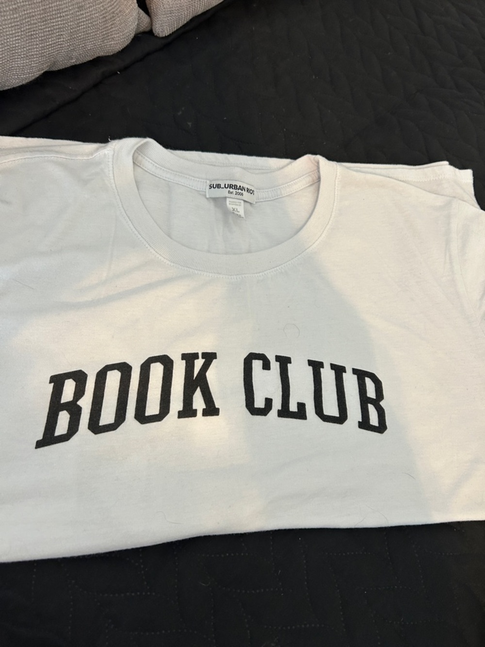 Sub_Urban Riot White Tee with Black "BOOK CLUB" Graphic